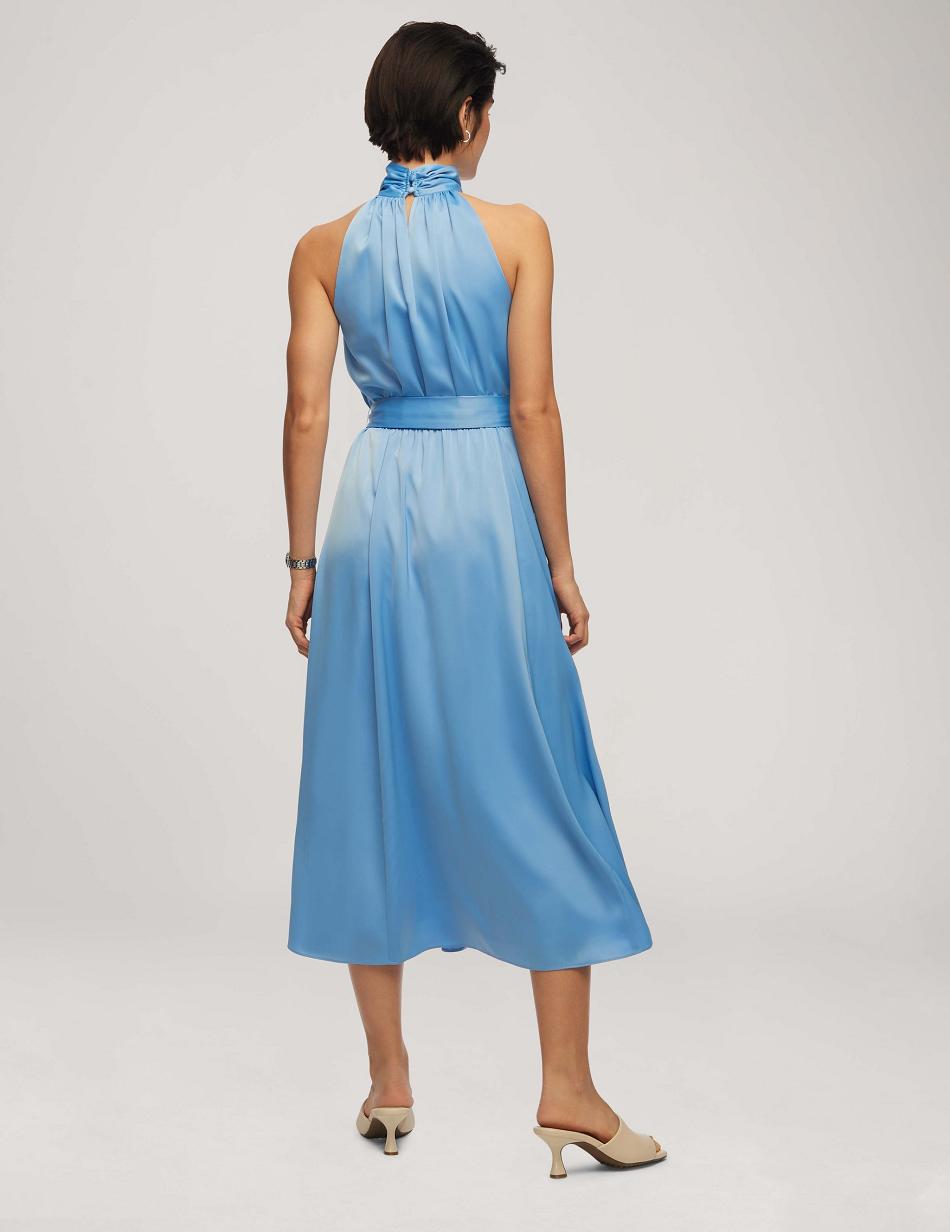 Peignoir Anne Klein Twist Neck Halter Midi With Sash   | LBK-2390300